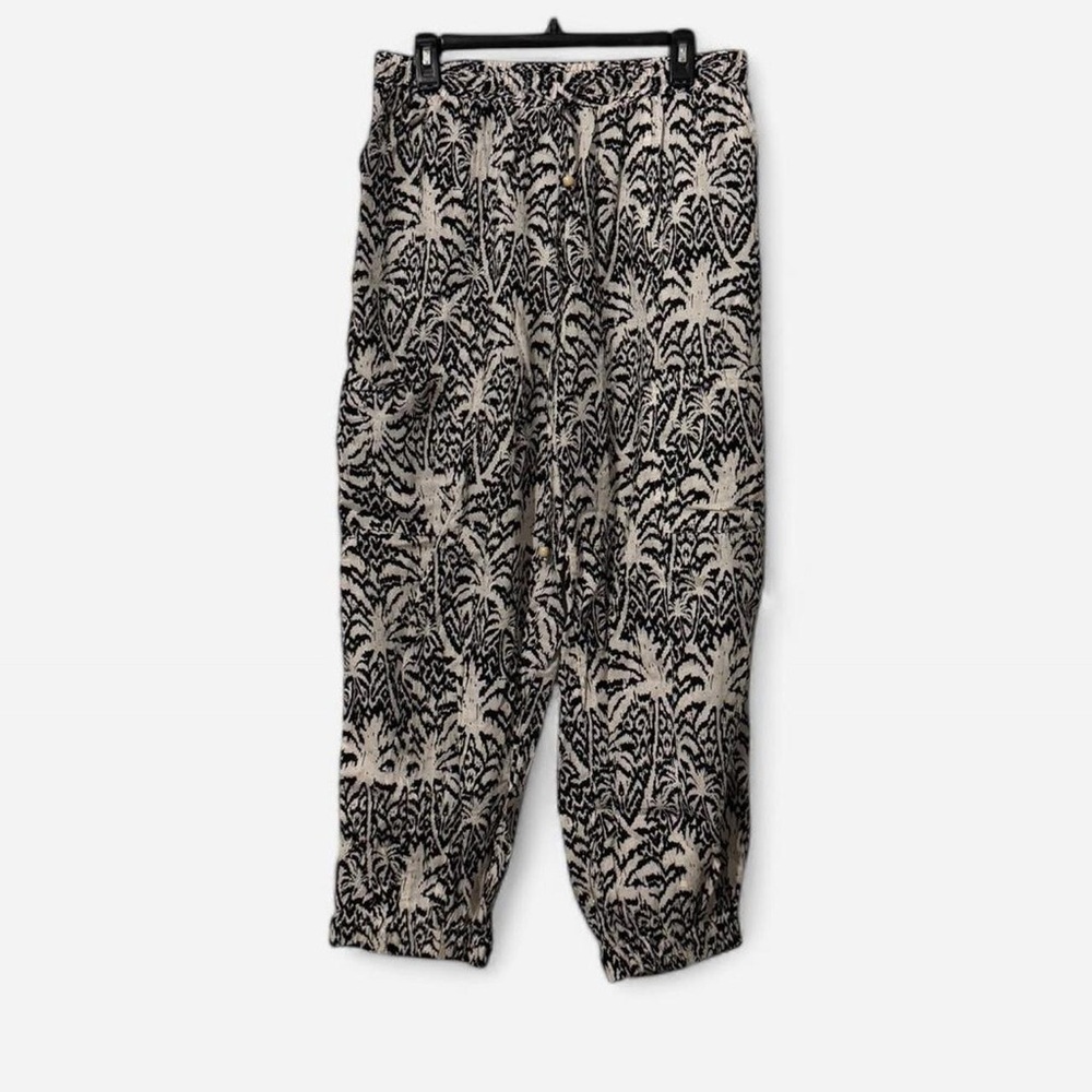 Linen Black and White Patterned Pants by Panama Jack size Medium